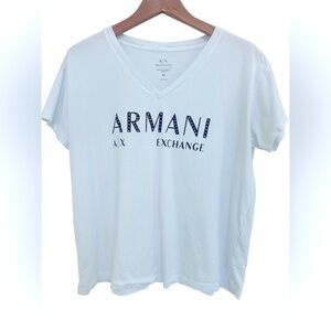 Armani Exchange White V-Neck T-Shirt